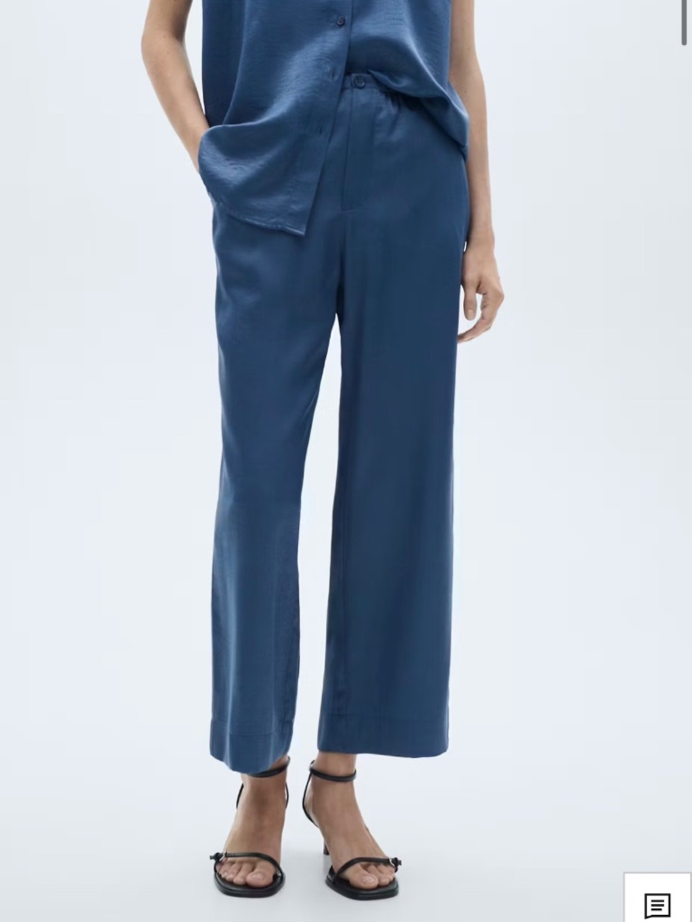 Mango satin crop pants